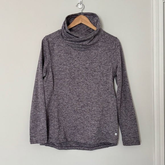 Apana Cowl Neck Long Sleeve Pull Over Shirt Stretch Comfort Yoga Purple Medium - Picture 1 of 8